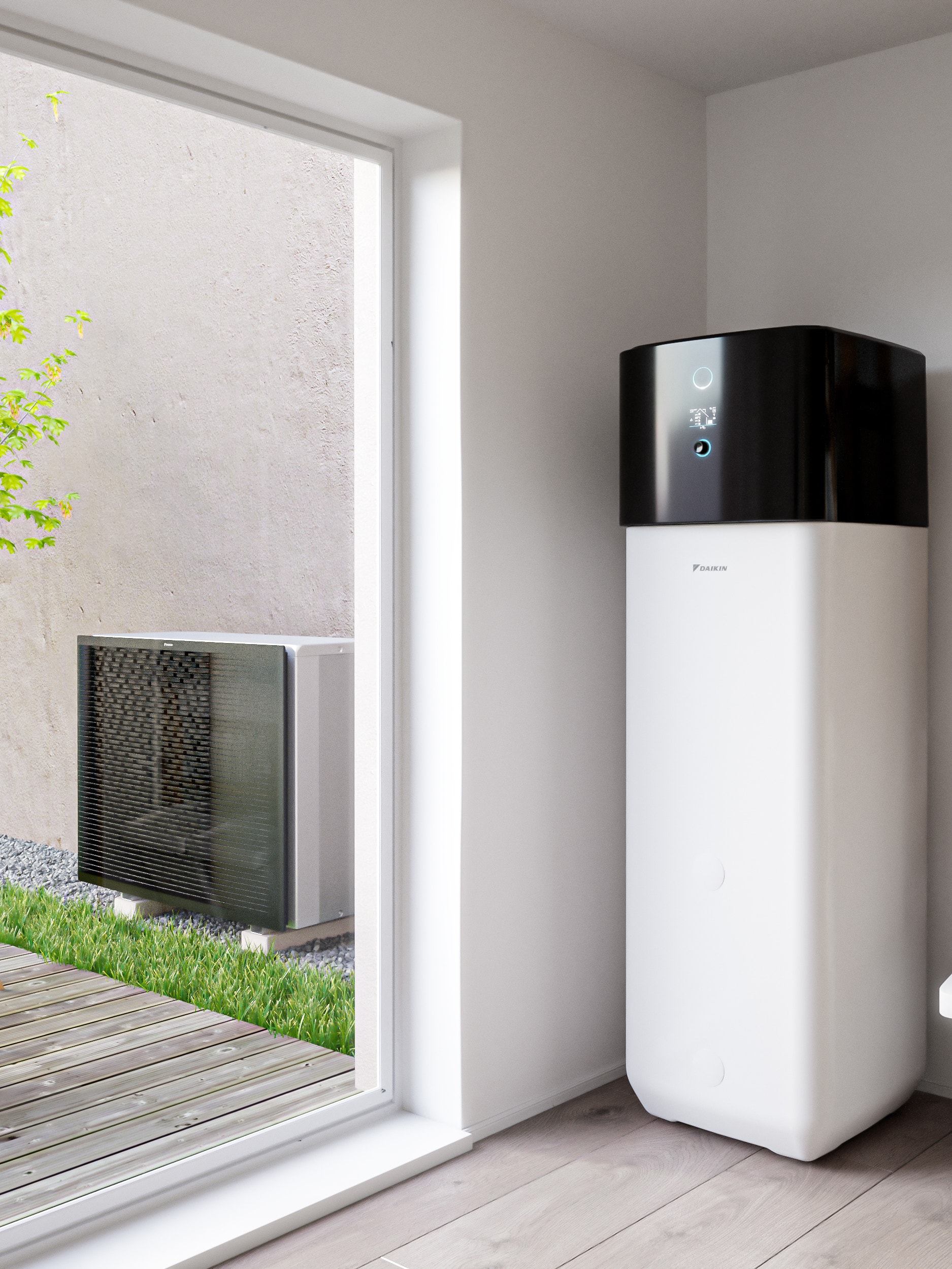 Daikin Altherma lucht/water warmtepompsysteem met geïntegreerde tank
